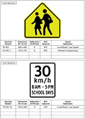 British Columbia Pedestrian and School Signs